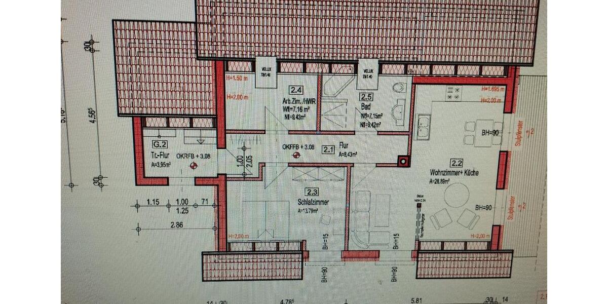 Dachgeschoßwohnung Petershagen/Eggersdorf Eggersdorf - 2.5 Zimmer, 70 m&sup2;, 1.300&euro; | Angebot:24833192
