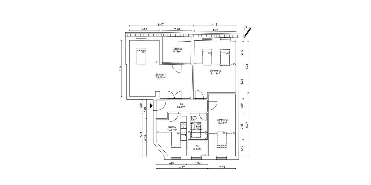 Etagenwohnung Berlin Spandau - 3 Zimmer, 78 m&sup2;, 1.443&euro; | Angebot:26029989