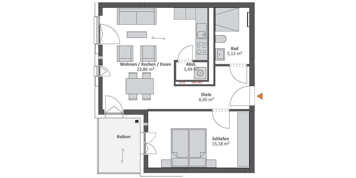 Etagenwohnung Berlin Treptow-Köpenick - 2 Zimmer, 55 m&sup2;, 1.095&euro; | Angebot:24369121