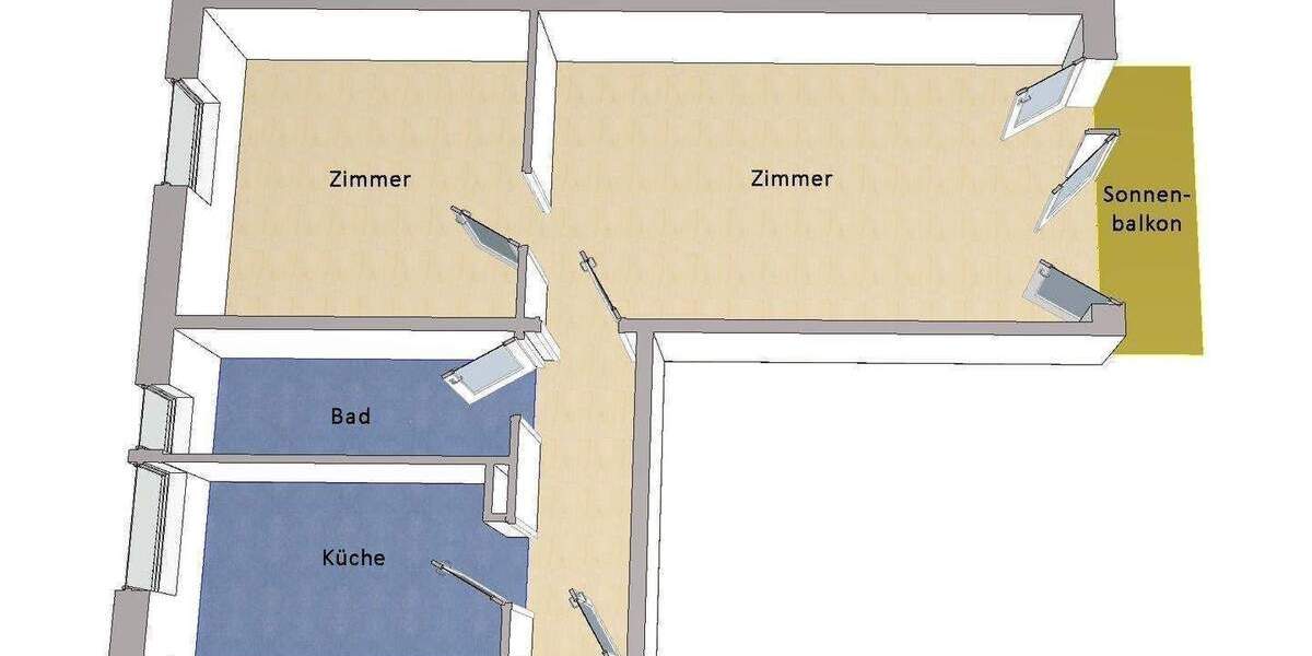 Etagenwohnung Potsdam Bornstedt - 2 Zimmer, 49 m&sup2;, 209.000&euro; | Angebot:24760196
