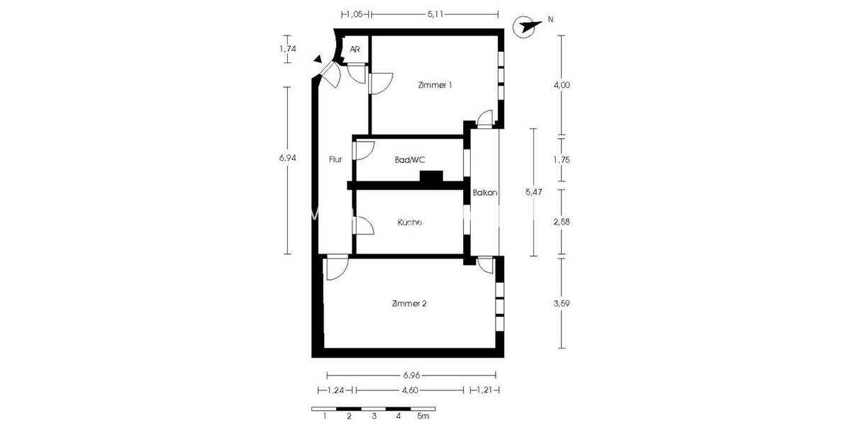 Etagenwohnung Berlin Alt-Treptow - 2 Zimmer, 80 m&sup2;, 550&euro; | Angebot:26565904