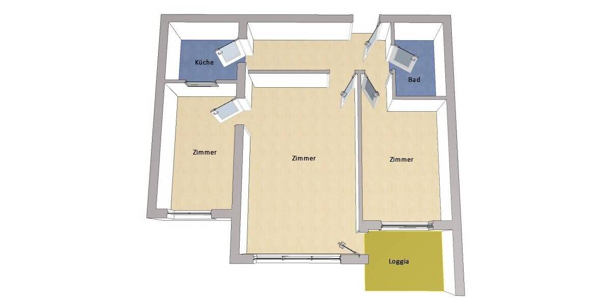 Etagenwohnung Berlin Lankwitz - 3 Zimmer, 65 m&sup2;, 249.000&euro; | Angebot:26256930