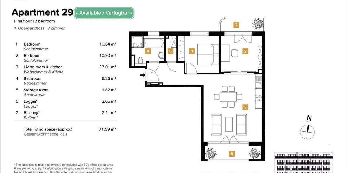Etagenwohnung Berlin Schöneberg - 3 Zimmer, 71 m&sup2;, 695.000&euro; | Angebot:25850440