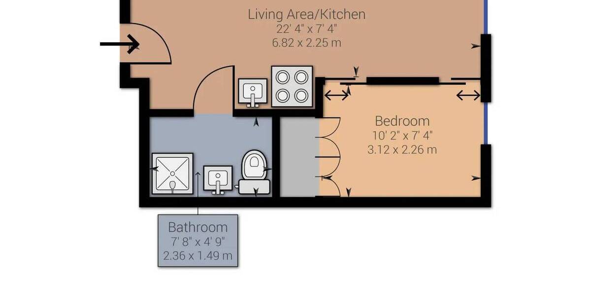 Etagenwohnung Berlin Moabit - 2 Zimmer, 30 m&sup2;, 1.000&euro; | Angebot:25969780