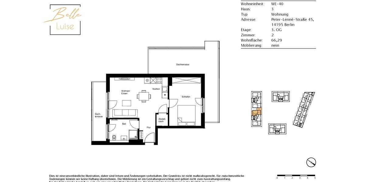 Dachgeschoßwohnung Berlin Steglitz-Zehlendorf - 2 Zimmer, 66 m&sup2;, 1.605&euro; | Angebot:25917417