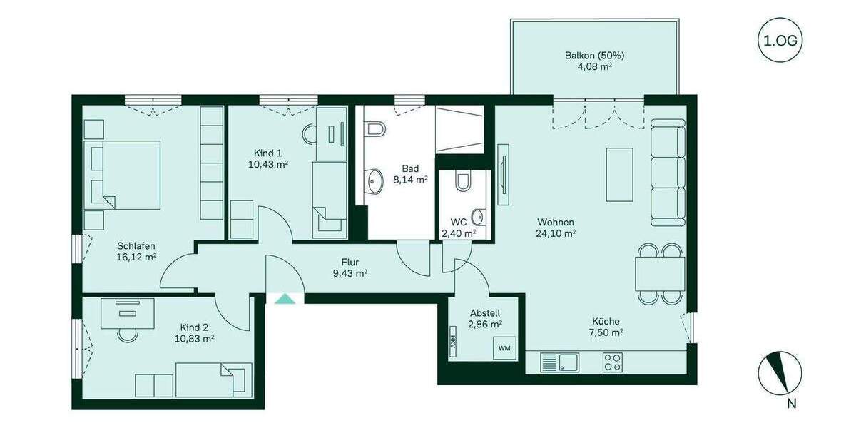 Etagenwohnung Hoppegarten Dahlwitz-Hoppegarten - 4 Zimmer, 95 m&sup2;, 489.900&euro; | Angebot:25938920