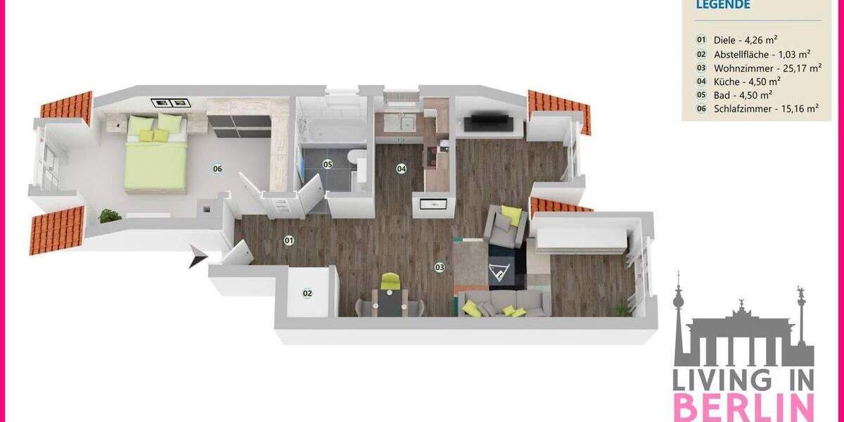 Etagenwohnung Bernau Ladeburg - 2 Zimmer, 54 m&sup2;, 175.000&euro; | Angebot:24140830