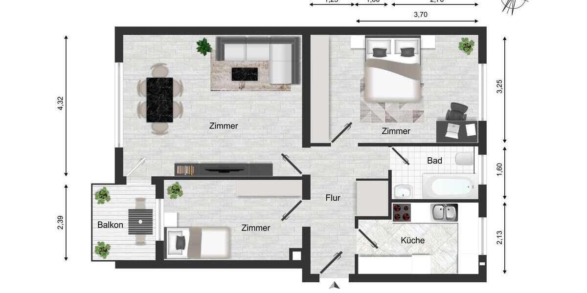 Etagenwohnung Berlin Steglitz-Zehlendorf - 3 Zimmer, 70 m&sup2;, 300.000&euro; | Angebot:26030898