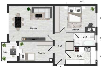 Wohnung Berlin Steglitz-Zehlendorf - 3 Zimmer, 70 m&sup2;, 300.000&euro; | Angebot:26030898