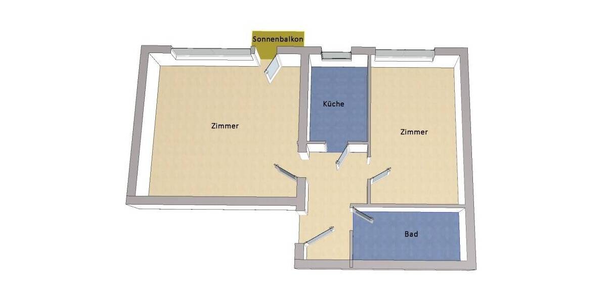 Etagenwohnung Berlin Moabit - 2 Zimmer, 53 m&sup2;, 330.000&euro; | Angebot:26583058
