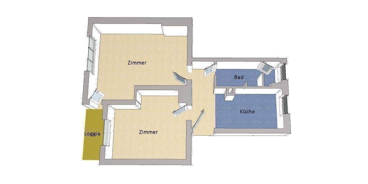 Etagenwohnung Berlin Wilmersdorf - 2 Zimmer, 50 m&sup2;, 390.000&euro; | Angebot:25727390