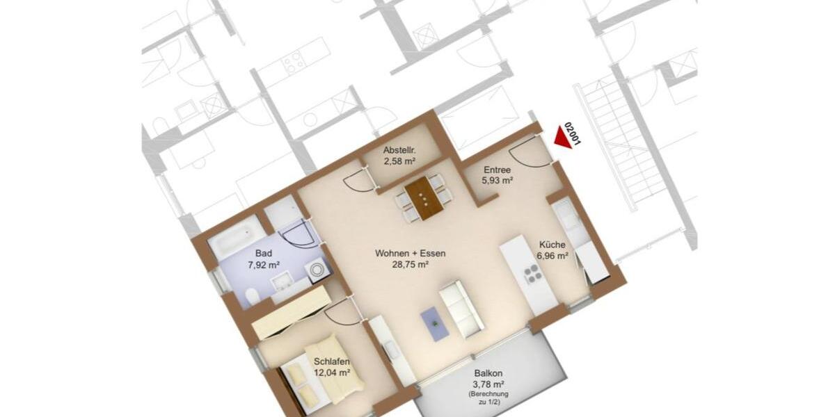 Etagenwohnung Berlin Marzahn-Hellersdorf - 2 Zimmer, 67 m&sup2;, 1.206&euro; | Angebot:24184004