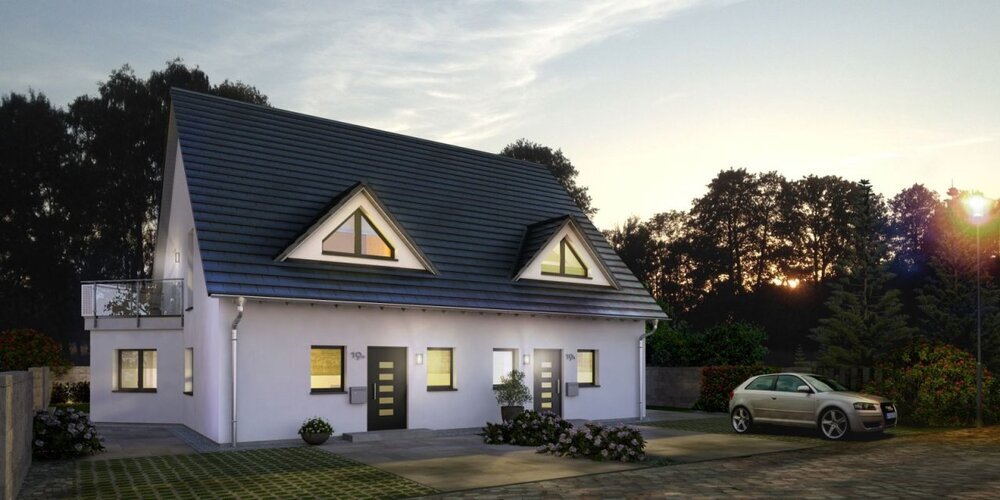 Preiswertes Doppelhaus - Bauen mit Fördermitteln
