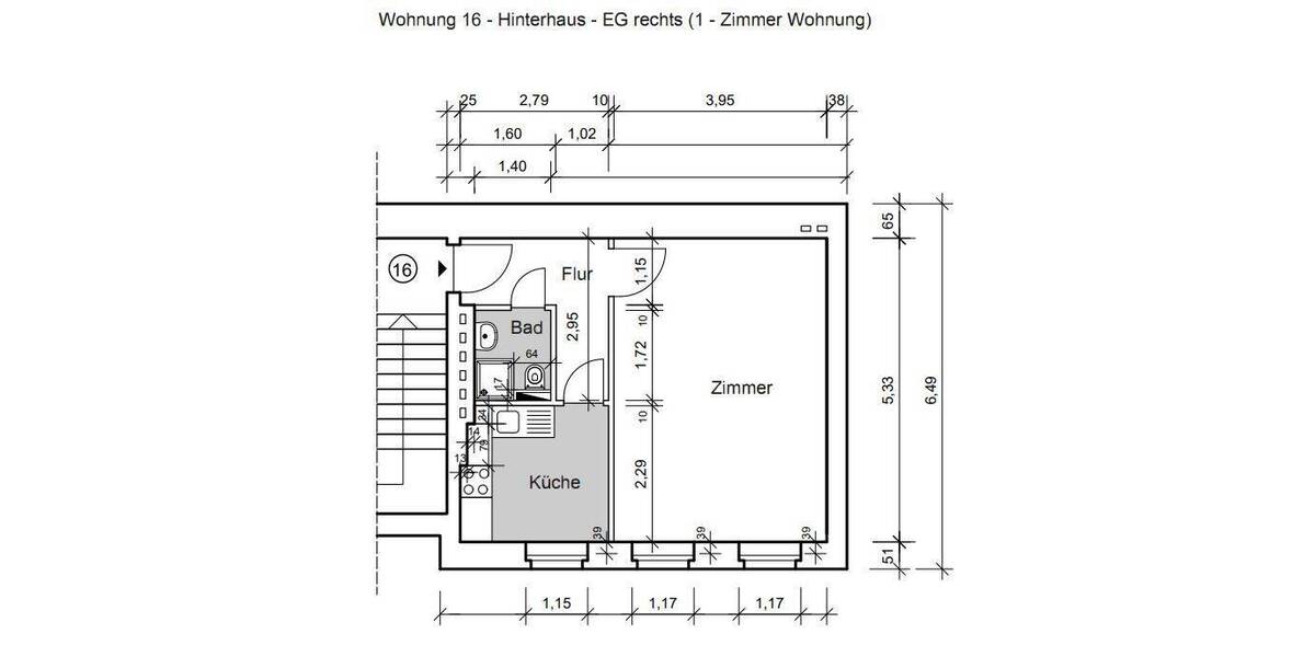 Etagenwohnung Berlin Moabit - 1 Zimmer, 35 m&sup2;, 145.000&euro; | Angebot:23977403