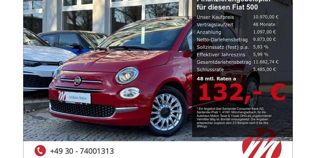 Fiat 500 58.000 km 10.770 &euro; Berlin 12305