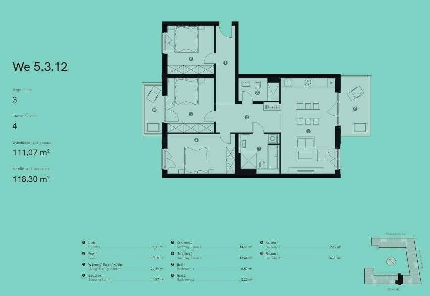 Etagenwohnung Berlin Friedrichshain - 4 Zimmer, 111 m&sup2;, 1.006.582&euro; | Angebot:25755465