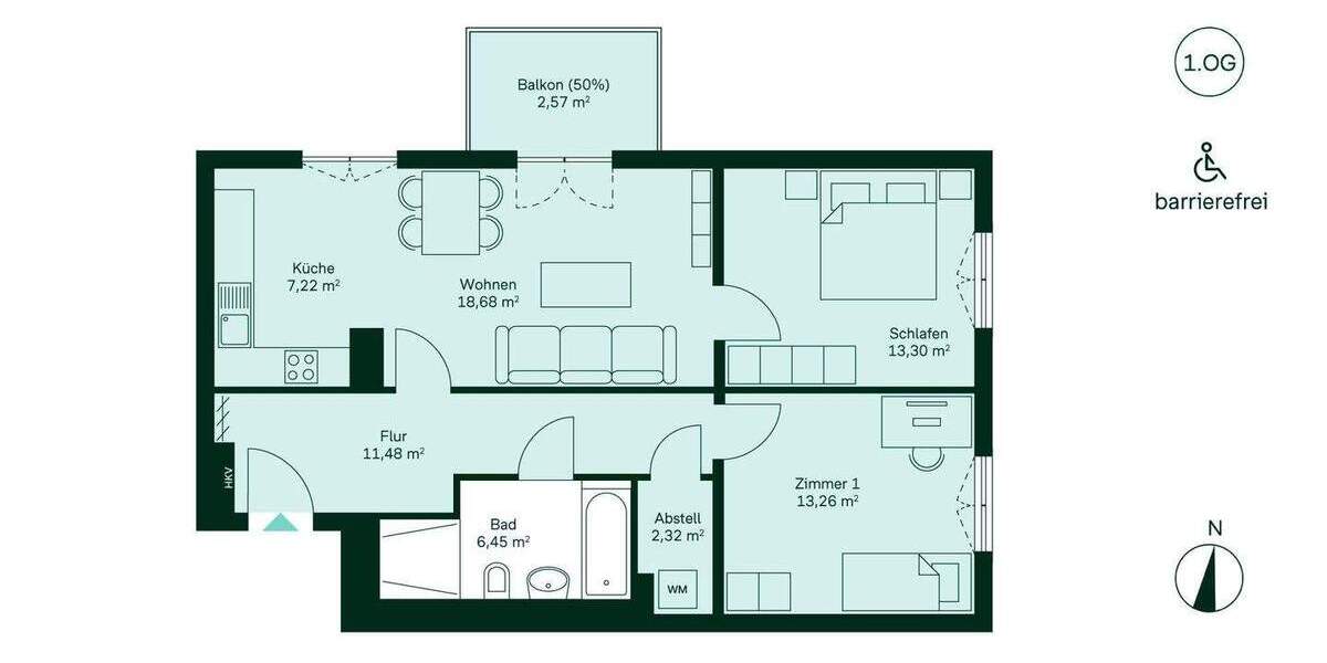 Etagenwohnung Berlin Lichtenrade - 3 Zimmer, 75 m&sup2;, 434.900&euro; | Angebot:25938552