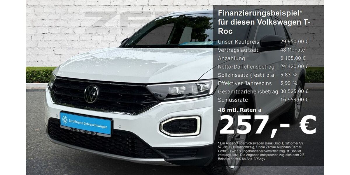 VW T-Roc 21.641 km 29.550 &euro; Bernau 16321