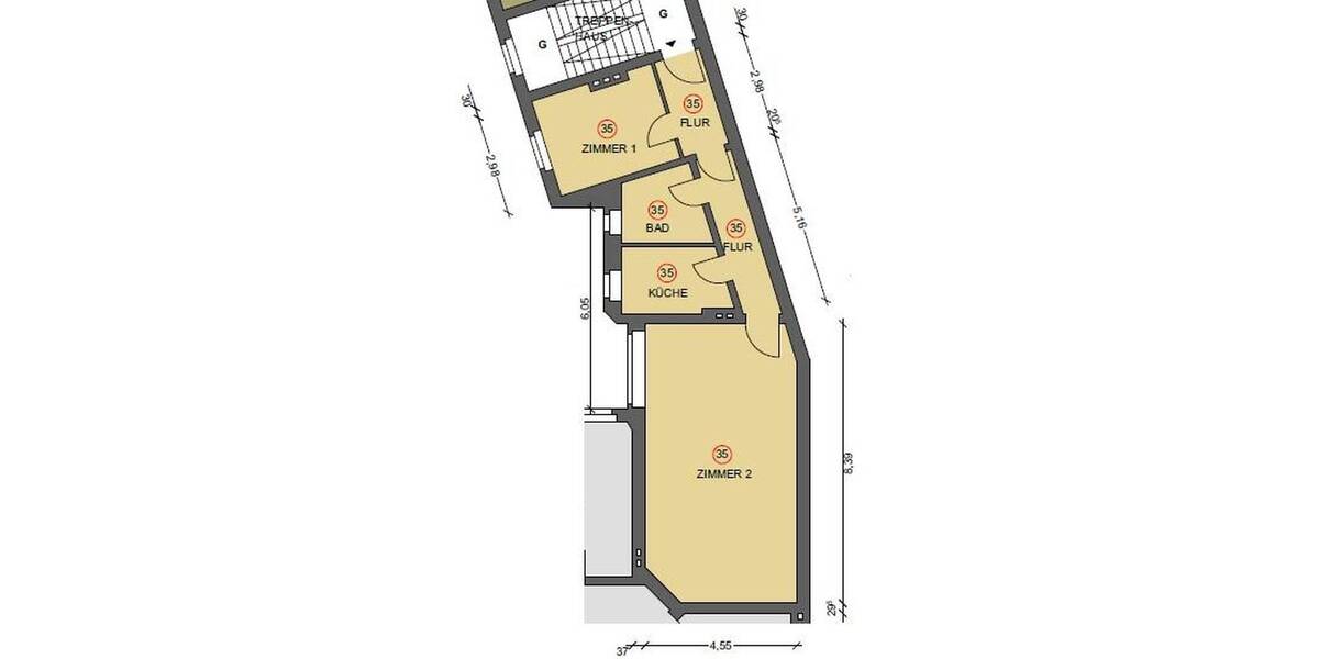 Etagenwohnung Berlin Kreuzberg - 2 Zimmer, 71 m&sup2;, 405.000&euro; | Angebot:26583689