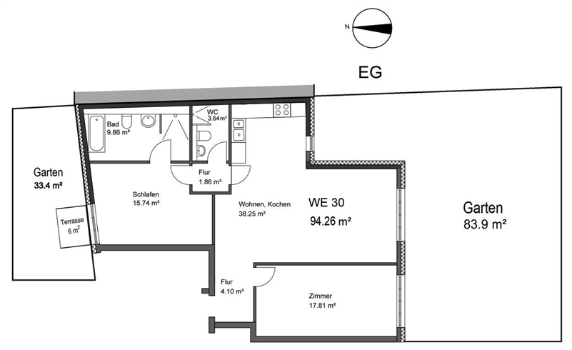 Etagenwohnung Berlin Charlottenburg - 3 Zimmer, 94 m&sup2;, 930.000&euro; | Angebot:25675933