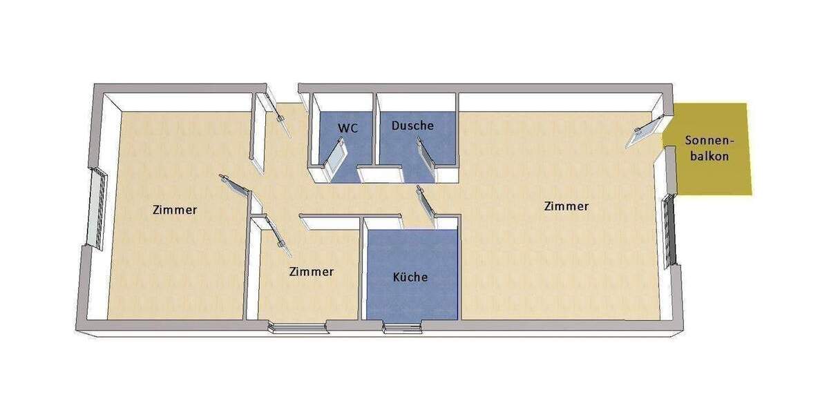 Etagenwohnung Berlin Nikolassee - 3 Zimmer, 62 m&sup2;, 329.000&euro; | Angebot:24833604