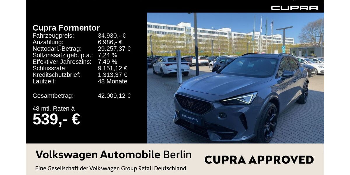 Cupra Formentor 36.975 km 34.930 &euro; Berlin 13089