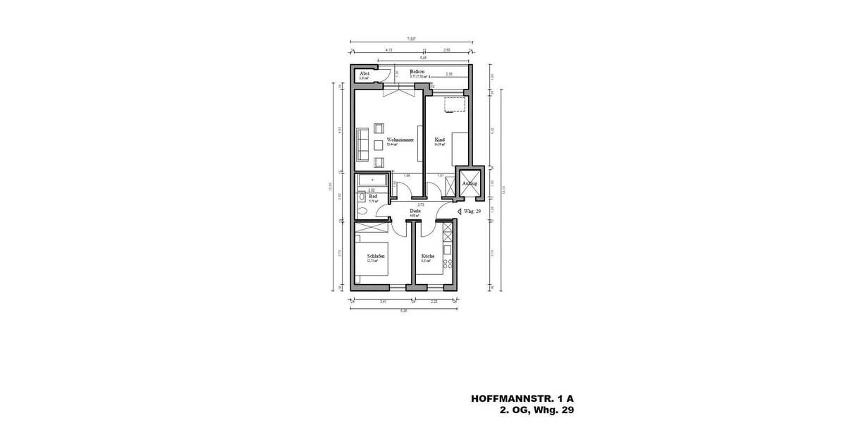 Etagenwohnung Berlin Adlershof - 3 Zimmer, 74 m&sup2;, 1.290&euro; | Angebot:26600630