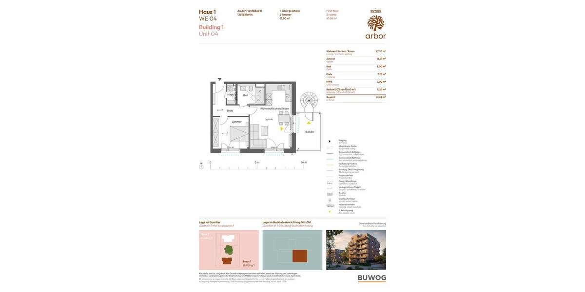 Etagenwohnung Berlin Köpenick - 2 Zimmer, 61 m&sup2;, 445.000&euro; | Angebot:26665074