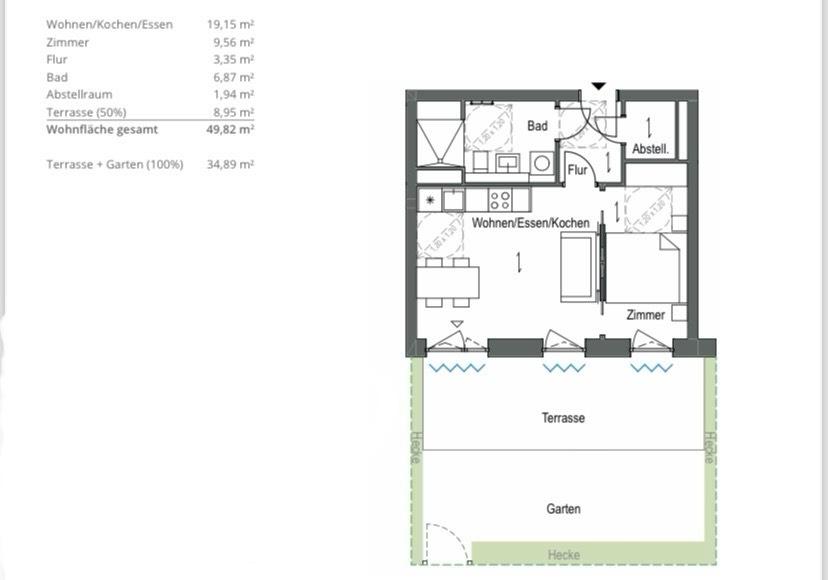 Erdgeschoßwohnung Berlin Spandau - 2 Zimmer, 50 m&sup2;, 1.280&euro; | Angebot:24748616