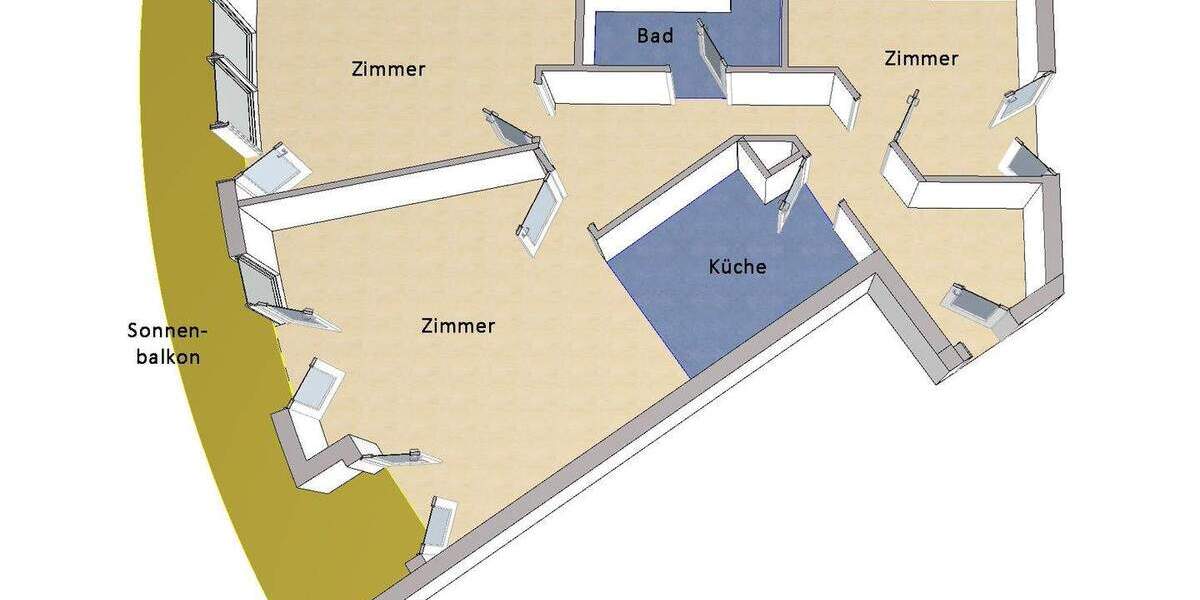 Etagenwohnung Berlin Friedrichshain - 3 Zimmer, 85 m&sup2;, 529.000&euro; | Angebot:24736389