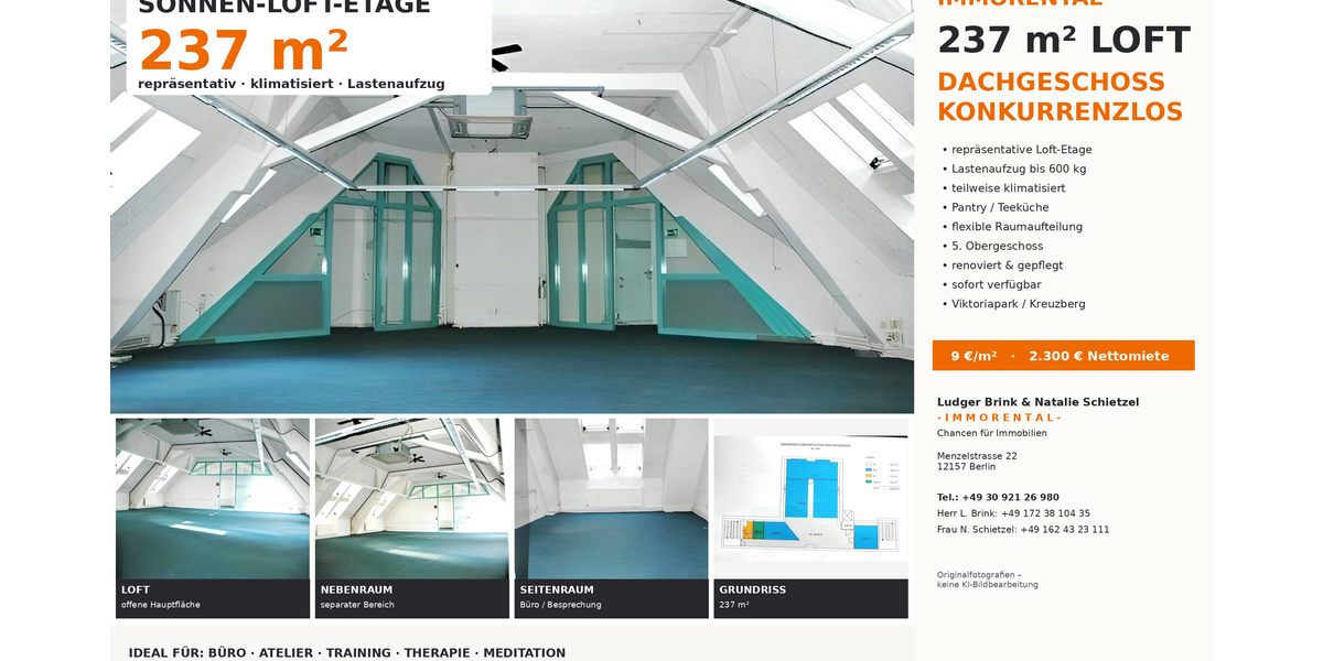 Gewerbeobjekt Berlin Kreuzberg - 3.320&euro; | Angebot:27327422
