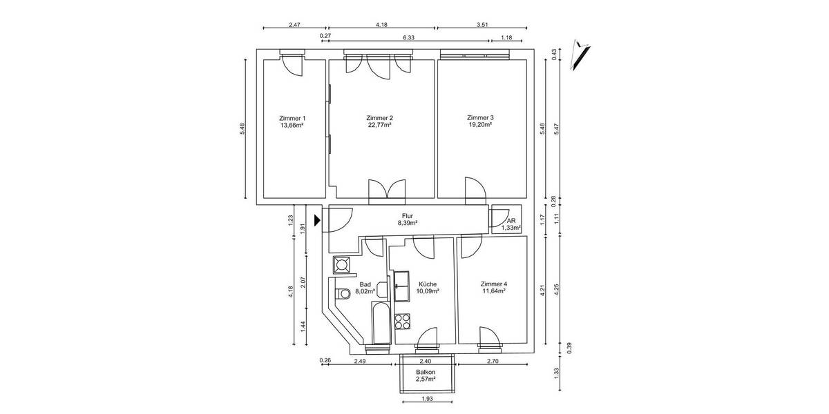 Etagenwohnung Berlin Spandau - 4 Zimmer, 96 m&sup2;, 1.746&euro; | Angebot:26038137